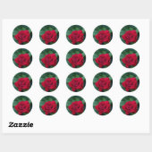 Rode Roos van dichtbij Ronde Sticker (Vel)