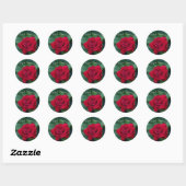 Rode Roos van dichtbij Ronde Sticker (Vel)