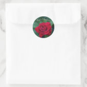 Rode Roos van dichtbij Ronde Sticker (Tas)