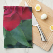 Rode Roos Van dichtbij Theedoek (Quarter Fold)