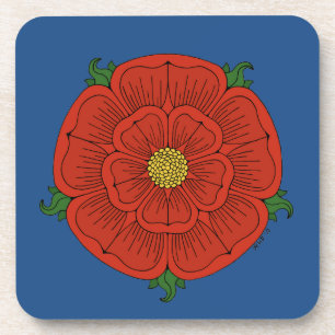 Rode Roos van Lancaster Bier Onderzetter