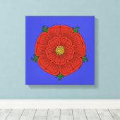 Rode Roos van Lancaster Canvas Afdruk (Insitu (Houten vloer))