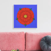 Rode Roos van Lancaster Canvas Afdruk (Insitu (Woonkamer))