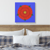 Rode Roos van Lancaster Canvas Afdruk (Insitu (Slaapkamer))