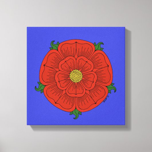 Rode Roos van Lancaster Canvas Afdruk (Voorkant)