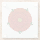 Rode Roos van Lancaster Glazen Onderzetter (Achterkant)