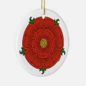 Rode Roos van Lancaster Keramisch Ornament (Rechts)