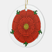 Rode Roos van Lancaster Keramisch Ornament (Links)