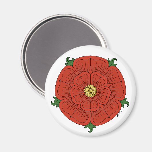 Rode Roos van Lancaster Magneet (Voorkant / Achterkant)