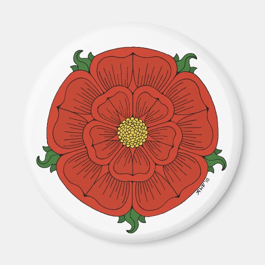 Rode Roos van Lancaster Magneet (Voorkant)