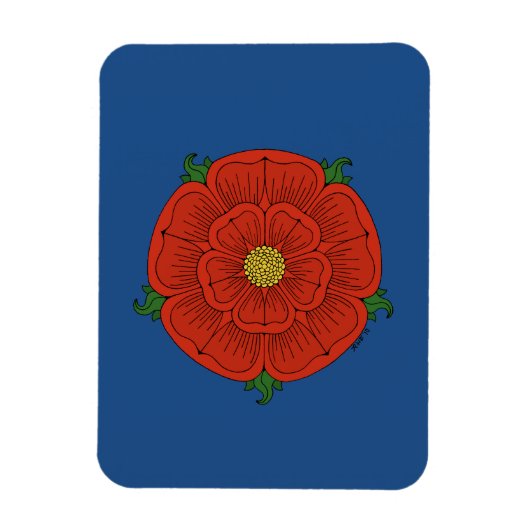 Rode Roos van Lancaster Magneet (Verticaal)