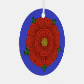 Rode Roos van Lancaster Metalen Ornament (Voorkant Rechts)