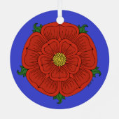 Rode Roos van Lancaster Metalen Ornament (Achterkant)