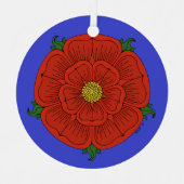 Rode Roos van Lancaster Metalen Ornament (Voorkant)