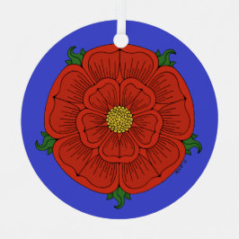 Rode Roos van Lancaster Metalen Ornament