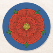 Rode Roos van Lancaster Ronde Kartonnen Onderzetter (Voorkant)