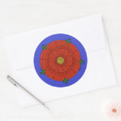 Rode Roos van Lancaster Ronde Sticker (Envelop)