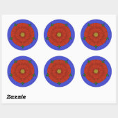 Rode Roos van Lancaster Ronde Sticker (Vel)