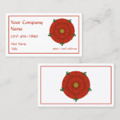 Rode Roos van Lancaster Visitekaartje (Voorkant / Achterkant)