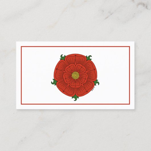 Rode Roos van Lancaster Visitekaartje (Achterkant)