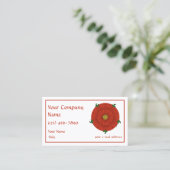 Rode Roos van Lancaster Visitekaartje (Staand voorkant)