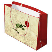 Rode Roos Verloofde met Kerst ontwerp Large Cadeautasje (Achterkant Gekanteld)