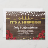 Rode roos verrassingsuitnodiging kaart (Voorkant)