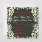  Rode Roos Victoriaans gotische bruiloft Kaart (Achterkant)