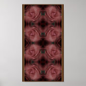 Rode Roos Vintage Bloem Kunst Patroon Poster (Voorkant)