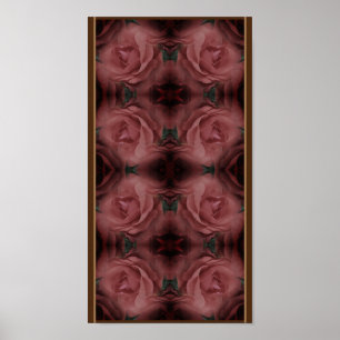 Rode Roos Vintage Bloem Kunst Patroon Poster
