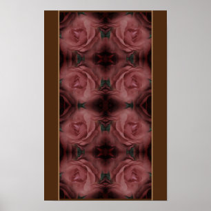 Rode Roos Vintage Bloem Kunst Patroon Poster