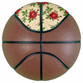 Rode roos vintage patroon basketbal (Rechts)