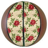 Rode roos vintage patroon basketbal (Verticaal)