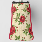 Rode roos vintage patroon golfheadcover (Draai 90)
