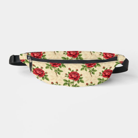 Rode roos vintage patroon heuptasje (Voorkant)