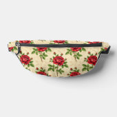 Rode roos vintage patroon heuptasje (Liggend)