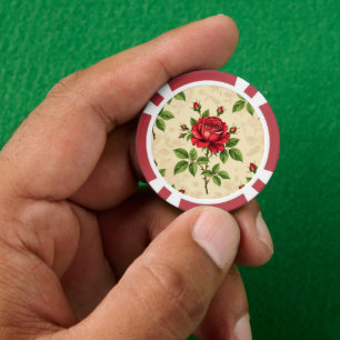 Rode roos vintage patroon poker chips