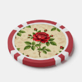 Rode roos vintage patroon poker chips (Enkel)