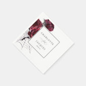 Rode Roos & Vleermuizen Halloween Huwelijk - Wit Servet (Hoek)