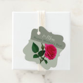 Rode roos voor mama Happy Moederdag CC1103 Bedankjes Labels (In situ)