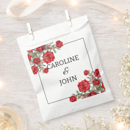 Rode Roos Waterverf Bloemen Huwelijk Bedankzakje