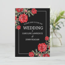 Rode Roos Waterverf Bloemen Huwelijk