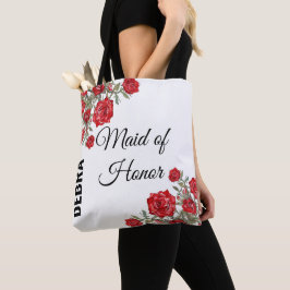 Rode Roos Waterverf Bloemen Huwelijk Tote Bag