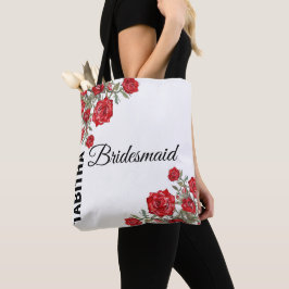Rode Roos Waterverf Bloemen Huwelijk Tote Bag