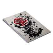 Rode Roos - Waterverf bloemen Notitieboek (Rechterzijde)
