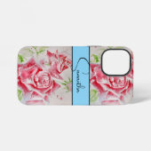 Rode Roos Waterverf bloemig Bloem Telefoon iPhone Hoesje (Achterkant horizontaal)