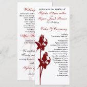 rode roos Wedding programma Programmakaart (Voorkant / Achterkant)