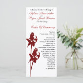 rode roos Wedding programma Programmakaart (Staand voorkant)