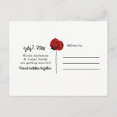 Rode Roos Wit (Elke Kleur) Glam Sla de Datum Op Aankondigingskaart (Achterkant)