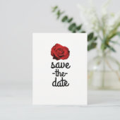 Rode Roos Wit (Elke Kleur) Glam Sla de Datum Op Aankondigingskaart (Staand voorkant)